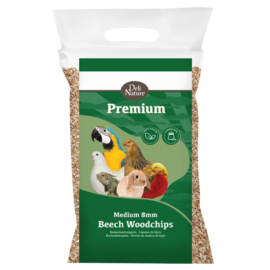 DELI NATURE BEECH WOODCHIPS 8 MM MEDIUM 12.500 KG